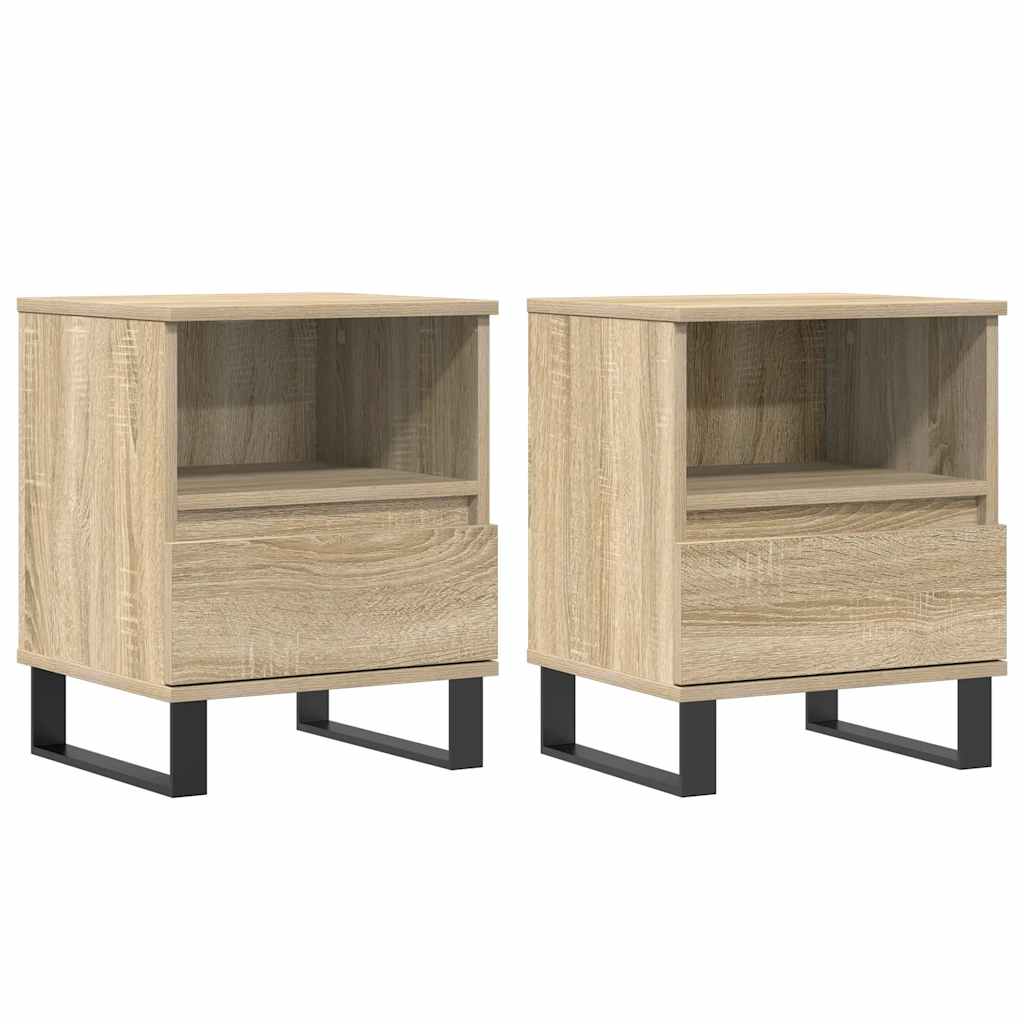 Nachttische 2 Stk. Sonoma-Eiche 40x35x50 cm Holzwerkstoff